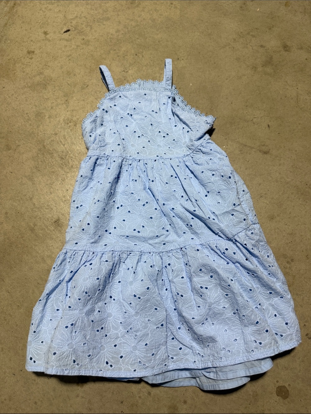 Janie and Jack Blue Eyelet Open-Back Dress